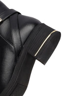 Woman Black Zip Closure Buckle Detailed Boots | Derimod Woman Black Zip Closure Buckle Detailed Boots | Derimod