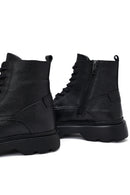 Male Black Zip Closure Thick-Soled Leather Boots | Derimod Male Black Zip Closure Thick-Soled Leather Boots | Derimod