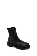 Woman Black Zip Closure Thick-Soled Leather Casual Boots | Derimod Woman Black Zip Closure Thick-Soled Leather Casual Boots | Derimod