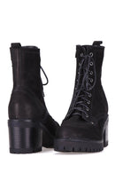 Lace-Up Women's Suede Boots | Derimod Lace-Up Women's Suede Boots | Derimod
