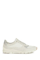 Geox Women's White Sukie Lace-Up Suede Leather Sneaker | Derimod Geox Women's White Sukie Lace-Up Suede Leather Sneaker | Derimod