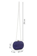 Women's Blue Stone Long Chain Strap Evening Mini Box Bag | Derimod Women's Blue Stone Long Chain Strap Evening Mini Box Bag | Derimod