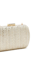 Women's Gold Stone Evening Mini Box Bag | Derimod Women's Gold Stone Evening Mini Box Bag | Derimod