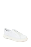 Male White Lace-Up Thick-Soled Leather Sneaker | Derimod Male White Lace-Up Thick-Soled Leather Sneaker | Derimod