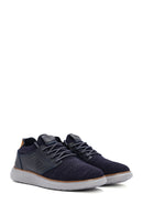 Men's Navy Blue Fabric Sneakers | Derimod Men's Navy Blue Fabric Sneakers | Derimod