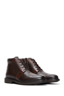 Men's Brown Leather Zippered Casual Boots | Derimod Men's Brown Leather Zippered Casual Boots | Derimod