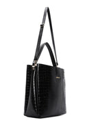 Women's Black Long Strap Crocodile Shoulder Bag | Derimod Women's Black Long Strap Crocodile Shoulder Bag | Derimod