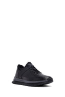 Male Black Lace-Up Thick-Soled Leather Sneaker | Derimod Male Black Lace-Up Thick-Soled Leather Sneaker | Derimod