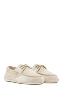 Women's Beige Lace-up Suede Leather Shoes | Derimod Women's Beige Lace-up Suede Leather Shoes | Derimod
