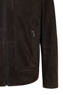 Pedri Male Brown Suede Leather Jacket | Derimod Pedri Male Brown Suede Leather Jacket | Derimod