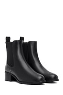 Woman Black Thick-Heeled Chelsea Boots | Derimod Woman Black Thick-Heeled Chelsea Boots | Derimod