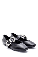 Women's Leather Buckle Detailed Ballerinas | Derimod Women's Leather Buckle Detailed Ballerinas | Derimod