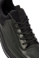 Erkek Yeşil Bağcıklı Deri Sneaker | Derimod Erkek Yeşil Bağcıklı Deri Sneaker | Derimod