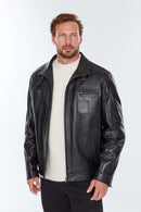 Muller Erkek Siyah Deri Ceket | Derimod Muller Erkek Siyah Deri Ceket | Derimod