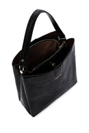 Women's Black Long Strap Crocodile Shoulder Bag | Derimod Women's Black Long Strap Crocodile Shoulder Bag | Derimod