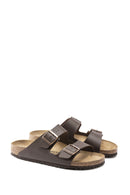Birkenstock Men's Brown Birko-Flor Slippers | Derimod Birkenstock Men's Brown Birko-Flor Slippers | Derimod