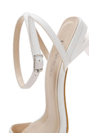 Women's White Ankle Strap Heeled Sandals | Derimod Women's White Ankle Strap Heeled Sandals | Derimod