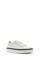 Male White Lace-Up Leather Sneaker | Derimod Male White Lace-Up Leather Sneaker | Derimod