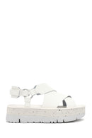 Camper Kadın Beyaz Oruga Up Kalın Tabanlı Deri Sandalet | Derimod Camper Kadın Beyaz Oruga Up Kalın Tabanlı Deri Sandalet | Derimod
