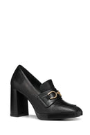 Geox Kadın Siyah D Teulada Topuklu Deri Loafer | Derimod Geox Kadın Siyah D Teulada Topuklu Deri Loafer | Derimod