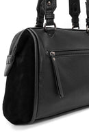 Kadın Siyah Uzun Askılı Süet Kol Çantası | Derimod Kadın Siyah Uzun Askılı Süet Kol Çantası | Derimod