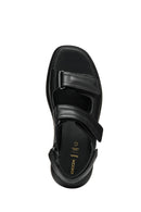 Geox Kadın Siyah D Spherica Ec4.1 S A - Nappa Bantlı Deri Sandalet | Derimod Geox Kadın Siyah D Spherica Ec4.1 S A - Nappa Bantlı Deri Sandalet | Derimod