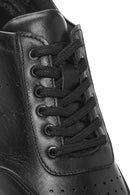 Erkek Siyah Bağcıklı Deri Casual Sneaker | Derimod Erkek Siyah Bağcıklı Deri Casual Sneaker | Derimod