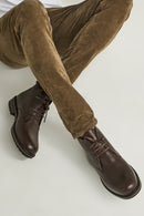 Lace-Up Men's Leather Boots | Derimod Lace-Up Men's Leather Boots | Derimod