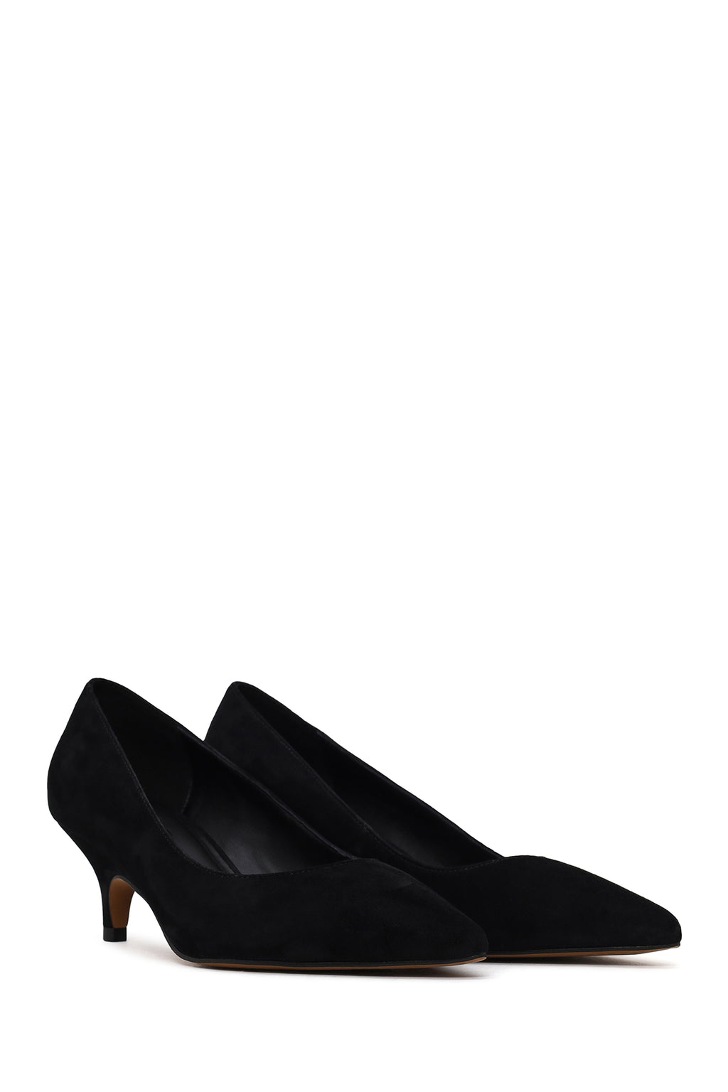 Kadın Siyah Kısa İnce Topuklu Süet Deri Stiletto