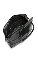 Kadın Siyah Uzun Askılı Desenli Kol Çantası | Derimod Kadın Siyah Uzun Askılı Desenli Kol Çantası | Derimod