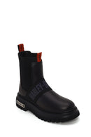 Harley Davidson Woman Gray Nefud Thick-Sole Leather Chelsea Boots | Derimod Harley Davidson Woman Gray Nefud Thick-Sole Leather Chelsea Boots | Derimod