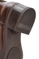 Kadın Kahverengi Kalın Topuklu Biker Deri Çizme | Derimod Kadın Kahverengi Kalın Topuklu Biker Deri Çizme | Derimod