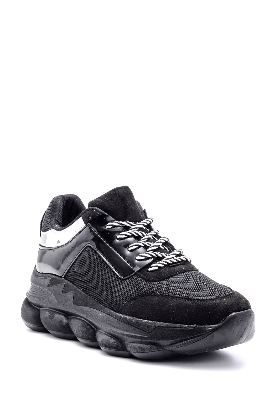 Kadın Yüksek Tabanlı Rugan Detaylı Sneaker
