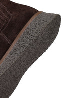 Woman Brown Thick-Soled Suede Chelsea Boots | Derimod Woman Brown Thick-Soled Suede Chelsea Boots | Derimod