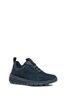 Geox Men's Navy Spherica Active Lace-Up Leather Sneaker | Derimod Geox Men's Navy Spherica Active Lace-Up Leather Sneaker | Derimod