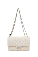 Woman Cream Chain-Strap Quilted Shoulder Bag | Derimod Woman Cream Chain-Strap Quilted Shoulder Bag | Derimod