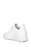 Geox Women's White Spherica Lace-Up Leather Sneaker | Derimod Geox Women's White Spherica Lace-Up Leather Sneaker | Derimod