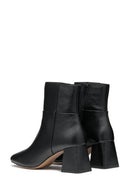 Geox Women's Black Coronilla Zippered Thick Heel Leather Boots | Derimod Geox Women's Black Coronilla Zippered Thick Heel Leather Boots | Derimod