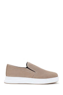 Men's Mink Nubuck Leather Printed Sports Loafer | Derimod Men's Mink Nubuck Leather Printed Sports Loafer | Derimod