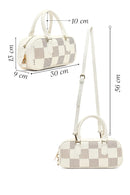Women's White Long Strap Patterned Shoulder Bag | Derimod Women's White Long Strap Patterned Shoulder Bag | Derimod