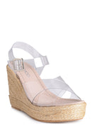 Women's Transparent Wedge Heeled Sandals | Derimod Women's Transparent Wedge Heeled Sandals | Derimod