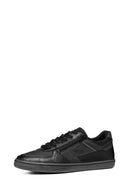 Geox Men's Black Elver Zipper Detailed Lace-Up Leather Casual Shoes | Derimod Geox Men's Black Elver Zipper Detailed Lace-Up Leather Casual Shoes | Derimod
