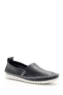 Women's Leather Loafer with Stitching Detail | Derimod Women's Leather Loafer with Stitching Detail | Derimod
