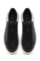 Erkek Siyah Bağcıklı Deri Sneaker | Derimod Erkek Siyah Bağcıklı Deri Sneaker | Derimod