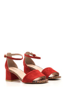 Women's Suede Ankle Strap Heeled Shoes | Derimod Women's Suede Ankle Strap Heeled Shoes | Derimod