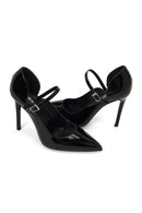 Woman Black Buckled High Thin-Heeled Patent Leather Leather Shoes | Derimod Woman Black Buckled High Thin-Heeled Patent Leather Leather Shoes | Derimod