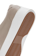 Men's Beige Lace-up Leather Sneaker | Derimod Men's Beige Lace-up Leather Sneaker | Derimod