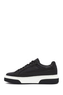 Erkek Siyah Bağcıklı Kalın Tabanlı Deri Sneaker | Derimod Erkek Siyah Bağcıklı Kalın Tabanlı Deri Sneaker | Derimod
