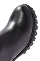 Women's Black Zippered Thick Heeled Leather Boots | Derimod Women's Black Zippered Thick Heeled Leather Boots | Derimod