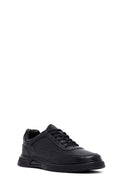 Erkek Siyah Bağcıklı Deri Casual Sneaker | Derimod Erkek Siyah Bağcıklı Deri Casual Sneaker | Derimod